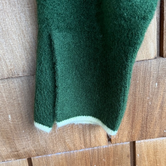 Zara Dark Green Cardigan with Cream Trim - Picture 4 of 6